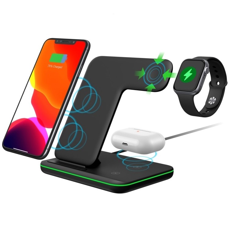 Mophie 3-in-1 Stazione di ricarica Wireless per Apple Watch, Airpods \u0026  iPhones - nero | STEG-Electronics.ch